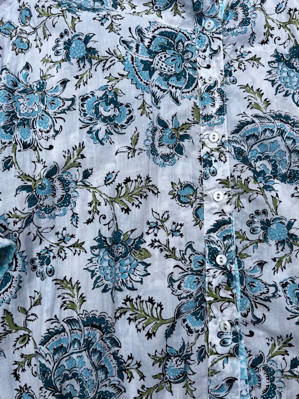 Cino Blue Floral Button-up Bohemian Vibrant Beach Holiday Maximalism Shirt XL - Picture 12 of 16